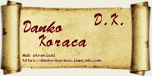 Danko Koraca vizit kartica